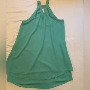 The Impeccable Pig Mint Green Halter Dress Layered Hem Size S